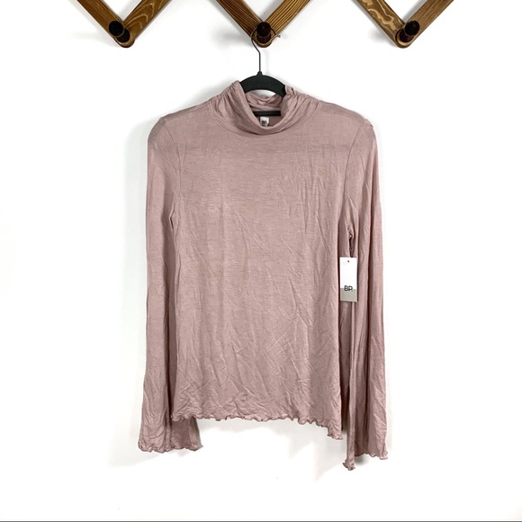 bp Tops - BP long sleeve ruffled mock neck shirt